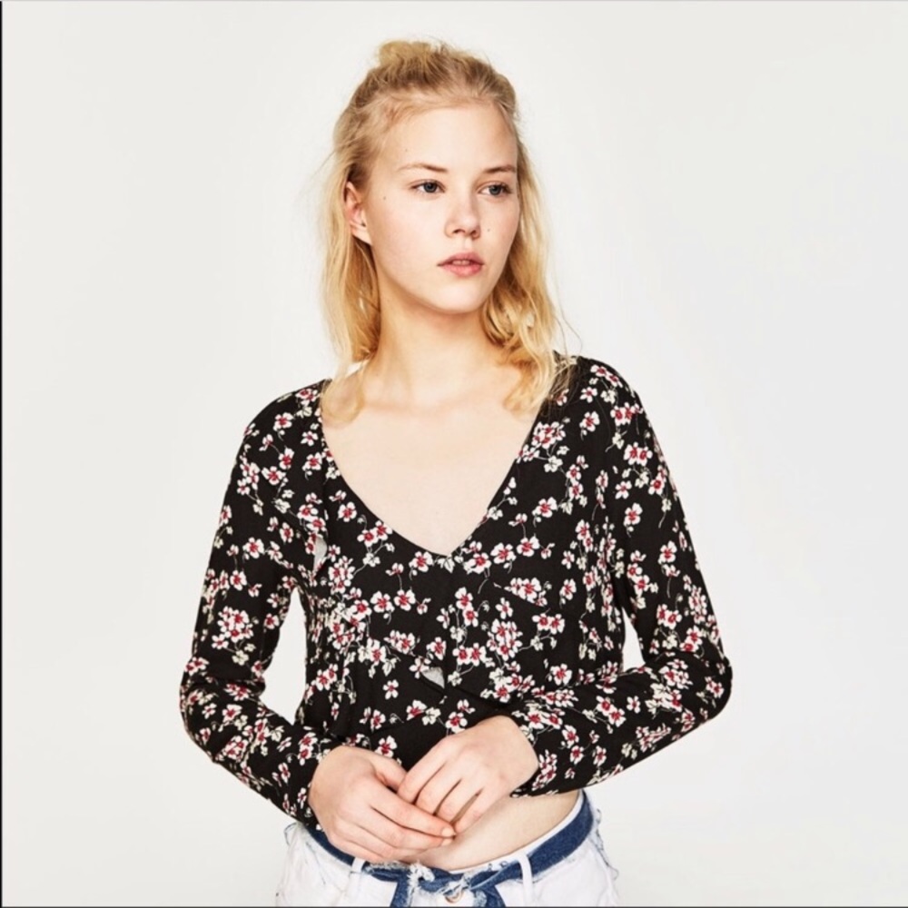 Zara long sleeve crop